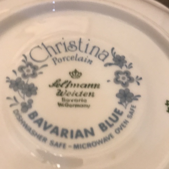 Seltmann Weiden Christina porcelain white and blue cup and saucer set of 4 GUC - Picture 4 of 7